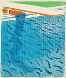David Hockney, Pool Made with Paper and Blue Ink for Book, from Paper Pools, 1980, Lithograph in colours, on Arches Cover mould-made paper, the full sheet, with the accompanying book Paper Pools and its card slipcase