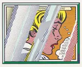 Roy Lichtenstein, Reflections on Girl, from Reflections Series, 1990, Lithograph, screenprint and relief in colours with metallized PVC collage and embossing, on Somerset paper, with full margins