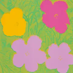 Flowers by Andy Warhol, 1970, Screenprint in colours, on wove paper, the full sheet, sold Sep 2019