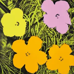 Flowers by Andy Warhol, 1970, Screenprint in colours, on wove paper, the full sheet, sold Sep 2019