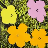 Flowers by Andy Warhol, 1970, Screenprint in colours, on wove paper, the full sheet, sold Sep 2019