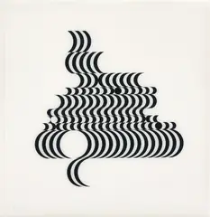 Untitled (Fragment 2) by Bridget Riley, 1965, Screenprint in black and white, on Plexiglas (on the reverse), offered Sep 2019