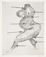 Sainte Sébastienne by Louise Bourgeois, 1992, Drypoint, on smooth wove paper, with full margins, sold Sep 2019