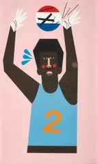Two Years and Counting by Nina Chanel Abney, 2018, Relief print in colours, on Hahnemühle paper, the full sheet, sold Sep 2019