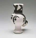 Chouette femme (Owl Woman) by Pablo Picasso, 1951, White earthenware turned vase, with black engobe and partial brushed glaze, sold Sep 2019
