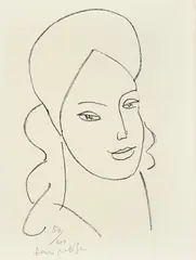 Catherinette by Henri Matisse, 1946, Lithograph, on Marais paper, with full margins, the sheet folded (as issued), sold Sep 2019
