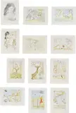 Le Bestiaire de La Fontaine Dalinisé (La Fontaine's Bestiary Dalinized) by Salvador Dalí, 1974, The complete set of 12 drypoints with pochoir in colours, on Japanese paper, with full margins, with colophon, the sheet, sold Sep 2019
