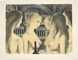 Paul Delvaux, La Voûte (The Vault), 1973, Lithograph in colours, on wove paper, with full margins