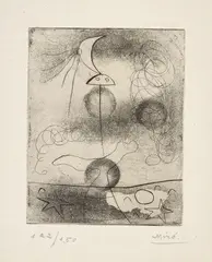 Solidarité (Solidarity) by Joan Miró, 1938, Etching, on Montval paper, with full margins, sold Sep 2019