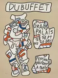 Jean Dubuffet, Affiche (Poster); and Texte de terre (Earth Text), 1973; and 1959, Two lithographs in colours, on Arches and Rives paper respectively, the full sheet and with margins