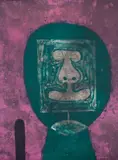 Cabeza en Verde (Head in Green), from Rufino Tamayo 15 lithografías (15 Lithographs) by Rufino Tamayo, 1973, Lithograph in colours, on Guarro paper, the full sheet, sold Sep 2019