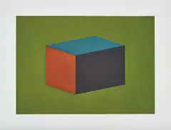 Forms Derived from a Cubic Rectangle: Plate #01 by Sol LeWitt, 1990, Etching and aquatint in colours, on Magnani paper, with full margins, sold Sep 2019