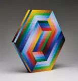Kezdi by Victor Vasarely, 1989-90, Wooden multiple hand-painted in acrylic, sold Sep 2019