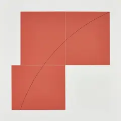 A Red, from Three Aquatints by Robert Mangold, 1979, Aquatint in colours, on BFK Rives paper, with full margins, sold Sep 2019