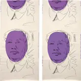 Mao (wallpaper), two panels by Andy Warhol, 1974, Two screenprints in colours, on wallpaper, the full sheets, sold Sep 2019