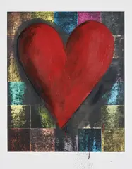 Red Darkness by Jim Dine, 1993, Woodcut in colours with hand-colouring in red acrylic and enamel paint, on Arches Cover white paper, with full margins, sold Sep 2019