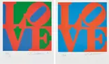 Robert Indiana, Book of Love: two plates, 1996, Two screenprints in colours, on A.N.W. Crestwood Museum Edition paper, with full margins