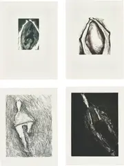 Susan Rothenberg, Untitled (May Nos. 1-4), 1979, Four etching and aquatints, on Fabriano paper, with full margins