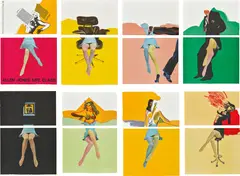 Life Class by Allen Jones, 1968, The complete set of 14 lithographs in colours, offset, photo and hand-drawn, forming seven images, each of two abutting , sold Sep 2019