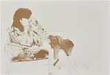 David Hockney, Ann Seated in Director's Chair, 1979, Lithograph, on grey BFK Rives mould-made paper, the full sheet