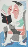 David Hockney, Man Reading Stendhal, July 1986, 1986, Home-made print executed on an office colour copy machine, on Arches paper, the full sheet