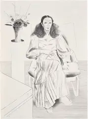 Brooke Hopper, from Friends by David Hockney, 1976, Lithograph, on Arches Cover buff paper, the full sheet, sold Sep 2019