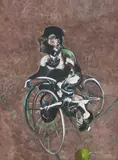 Francis Bacon, Portrait of George Dyer Riding a Bicycle, 1966/2015, Diasec mounted giclée print in colours, on Alu Dibond support, the full sheet