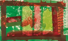 Bleeding by Howard Hodgkin, 1981-82, Lithograph in colours using tusche washes, with hand-colouring in gouache, on Velin Arches mould-made paper, the full sh, sold Sep 2019