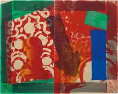 Moonlight by Howard Hodgkin, 1980, Lithograph in colours with hand-colouring, on two sheets of buff BFK Rives paper (as issued), the full sheets, sold Sep 2019