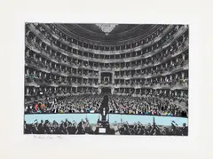 La Scala Milano by Richard Hamilton, 1968, Photo-etching and screenprint in colours, on mould-made etching paper, with full margins, sold Sep 2019