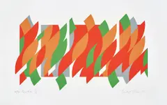 After Rajasthan by Bridget Riley, 2013, Screenprint in colours, on wove paper, with full margins, sold Sep 2019