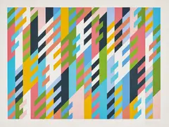 New Day by Bridget Riley, 1988/1992, Screenprint in colours after the painting, on wove paper, with full margins, sold Sep 2019