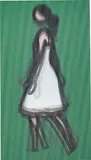 Amelia by Julian Opie, 2018, Lenticular acrylic panel comprised of four inkjet prints in colours, printed directly onto 20 lpi lenticular animating l, sold Sep 2019