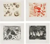 Miquel Barceló, Lanzarote (Serie Pornografica): four plates, 2000, Four etching and aquatints in colours, on Arches paper, with full margins