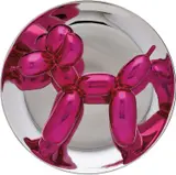 Jeff Koons, Balloon Dog (Magenta), 2015, Porcelain multiple painted in chrome, contained in the original Styrofoam-lined presentation box with silver printed signature and original plastic stand
