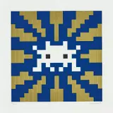 Invader, Sunset (Gold and Blue), 2018, Screenprint in colours with embossing, on wove paper, with full margins