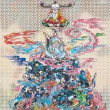2 Arhats Meditating Amid the Hellfire of the Mound of the Dead by Takashi Murakami, 2013, offset lithograph in colors, sold Sep 2019