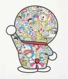 Doraemon in the Field of Flowers by Takashi Murakami, 2019, Screenprint in colours, on smooth wove paper, with full margins, sold Sep 2019