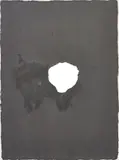 Painting Version 1-90 by Joseph Beuys, 1976, Oil paint and butter, on BFK Rives paper, the full sheet, with torn hole, offered Jun 2019