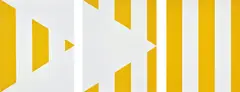 Daniel Buren, 1 + 2 = 3 (Triptych), from Sequences, 1998, The complete set of three woodcuts in yellow, on Somerset Satin paper, the full sheets