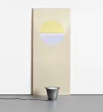 Ólafur Elíasson, Sunset Door, from Door Cycle, 2006, Painted wooden door panel with curved colour effect glass filter and galvanised steel bucket with light fitting