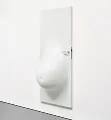 Elmgreen & Dragset, Belly Door, from Door Cycle, 2006, Fibreglass resin covered polyurethane foam on wooden door panel, painted in white acrylic, with silver chrome metal door handle and lock