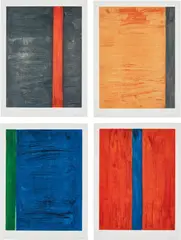 Leaves by Günther Förg, 1999, The complete set of four etchings in colours, on Zerkall rag paper, with full margins, sold Jun 2019