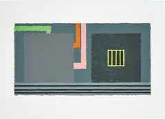 Peter Halley, Nowhere, 1992, Screenprint in colours with blue grid imprint, on Arches paper, with full margins