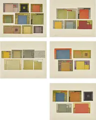 Peter Halley, A Tour of Monuments of Passaic, New Jersey, 1989, The complete set of five relief etchings in colours, on Kitikata Japanese paper, with full margins