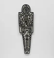 Keith Haring, Totem (Concrete), 1989, Unique cast concrete wall relief painted in black