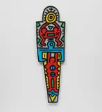 Keith Haring, Totem (Wood), 1988, Carved plywood wall relief painted with enamel in colours