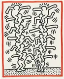 Keith Haring, Three Lithographs: one plate, 1985, Lithograph in black and red, on BFK Rives paper, with full margins
