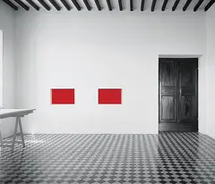 Untitled (Wall Project), from Wall Works by Donald Judd, 1992, Two red Plexiglas sheets, to be installed in two recesses on a white painted wall, offered Jun 2019