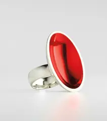 Untitled (ring object) by Anish Kapoor, 2003, Sterling silver ring with red lacquer, contained in the original black card box, sold Jun 2019